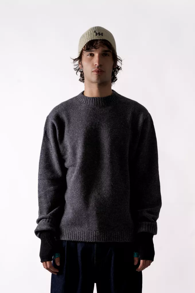 Ecru Merino wool ribbed hat - 100% French hat